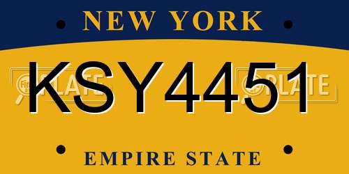 KSY4451 New York License Plate