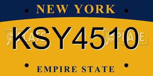 KSY4510 New York License Plate
