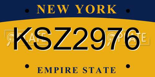 KSZ2976 New York License Plate
