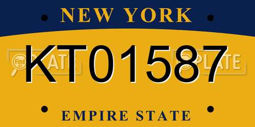 KT01587 New York License Plate