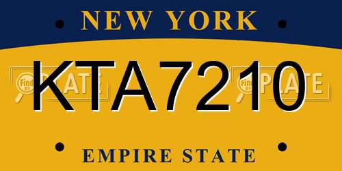 KTA7210 New York License Plate