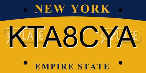 KTA8CYA New York License Plate
