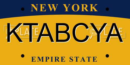 KTABCYA New York License Plate