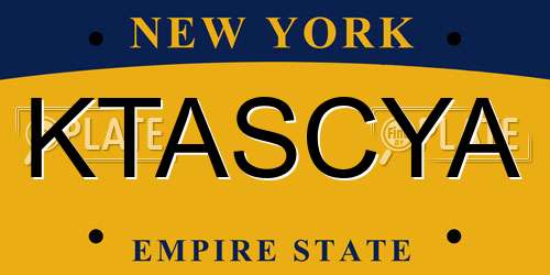 KTASCYA New York License Plate