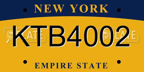 KTB4002 New York License Plate