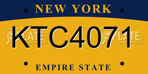 KTC4071 New York License Plate