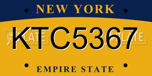 KTC5367 New York License Plate