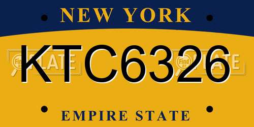 KTC6326 New York License Plate