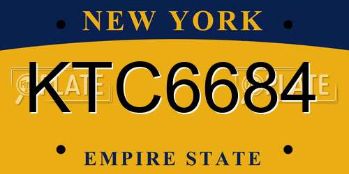KTC6684 New York License Plate