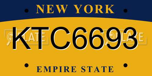 KTC6693 New York License Plate