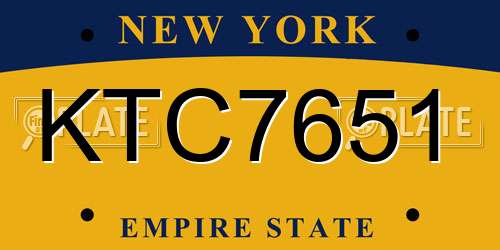 KTC7651 New York License Plate