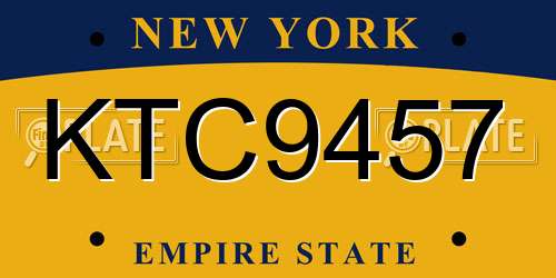 KTC9457 New York License Plate