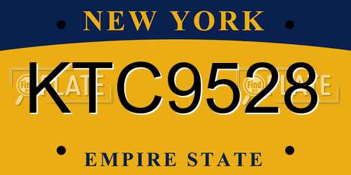 KTC9528 New York License Plate