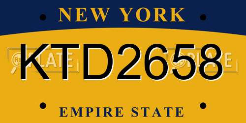 KTD2658 New York License Plate