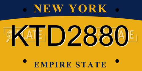 KTD2880 New York License Plate