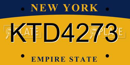 KTD4273 New York License Plate