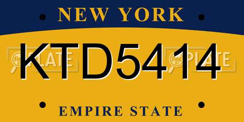 KTD5414 New York License Plate