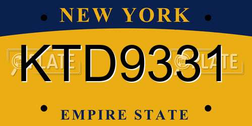 KTD9331 New York License Plate