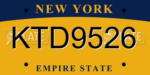 KTD9526 New York License Plate