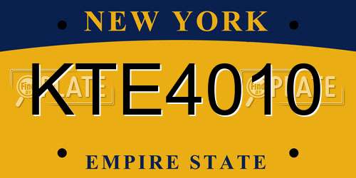 KTE4010 New York License Plate