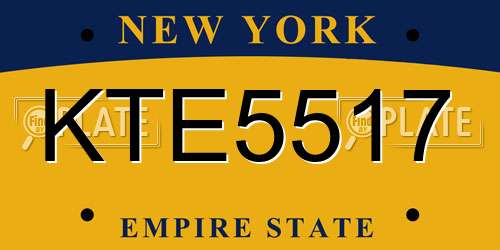 KTE5517 New York License Plate
