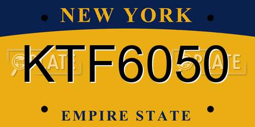 KTF6050 New York License Plate