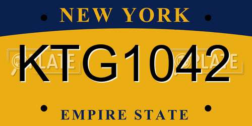 KTG1042 New York License Plate