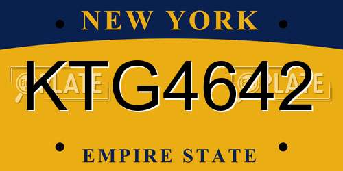 KTG4642 New York License Plate