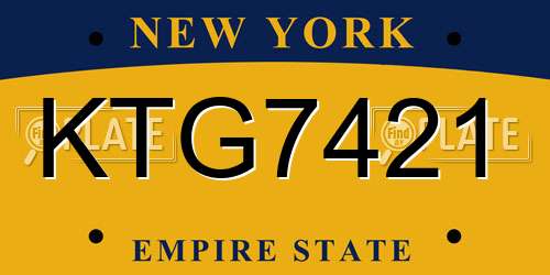 KTG7421 New York License Plate