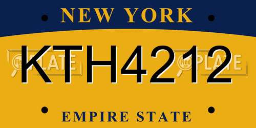 KTH4212 New York License Plate