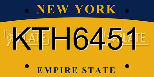KTH6451 New York License Plate