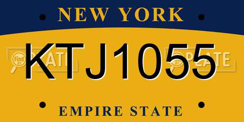 KTJ1055 New York License Plate