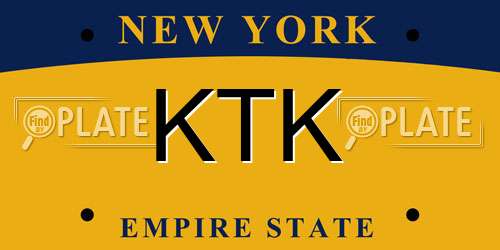 KTK New York License Plate