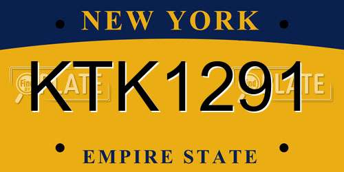 KTK1291 New York License Plate
