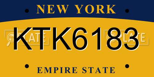 KTK6183 New York License Plate