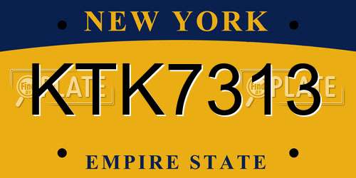 KTK7313 New York License Plate