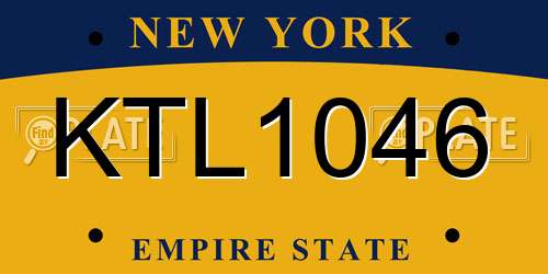 KTL1046 New York License Plate
