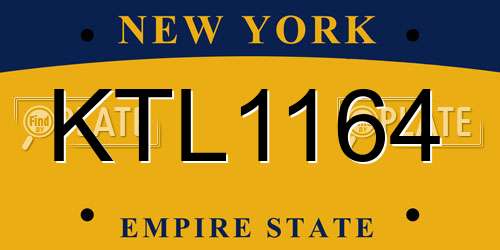 KTL1164 New York License Plate
