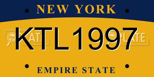 KTL1997 New York License Plate