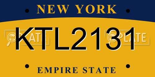 KTL2131 New York License Plate