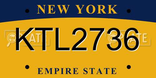 KTL2736 New York License Plate