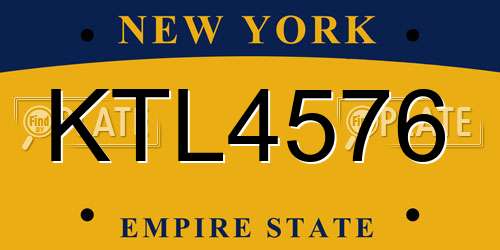 KTL4576 New York License Plate