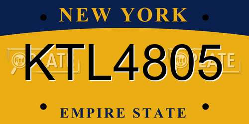 KTL4805 New York License Plate