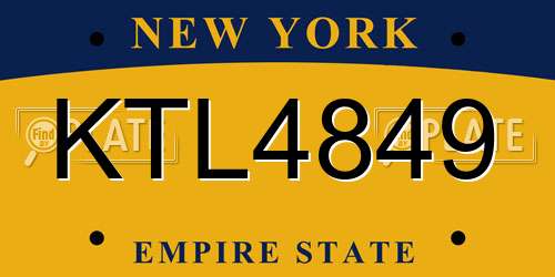 KTL4849 New York License Plate
