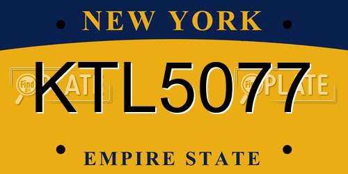KTL5077 New York License Plate