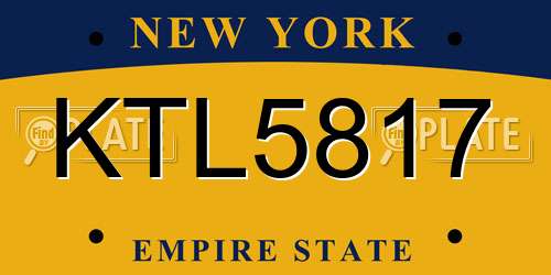 KTL5817 New York License Plate