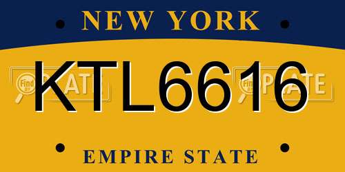 KTL6616 New York License Plate