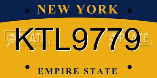 KTL9779 New York License Plate