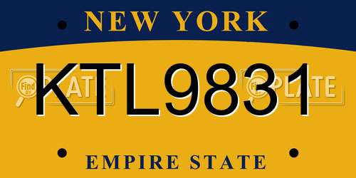 KTL9831 New York License Plate
