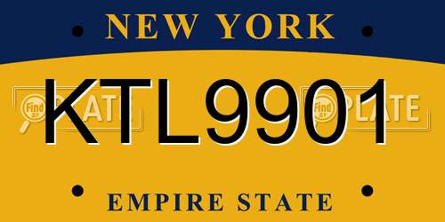 KTL9901 New York License Plate